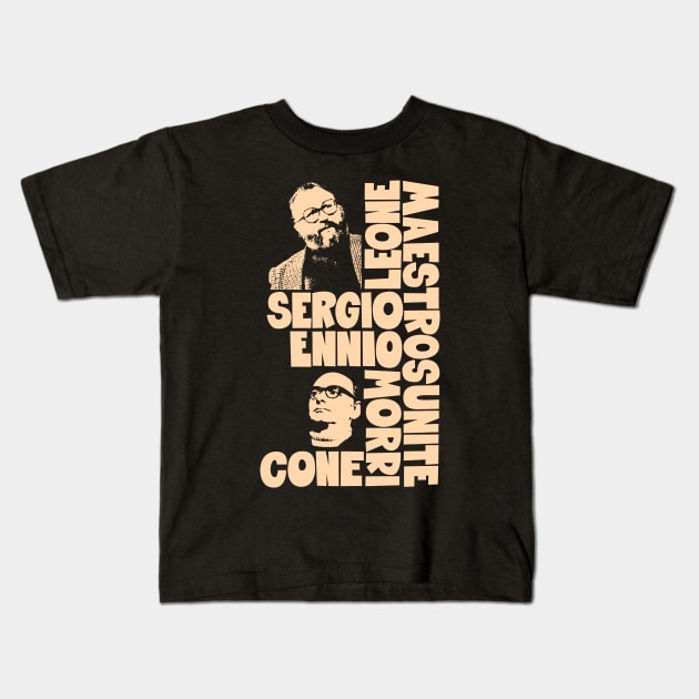 Sergio Leone and Enio Morricone - Dollars Trilogy Kids T-Shirt by Boogosh